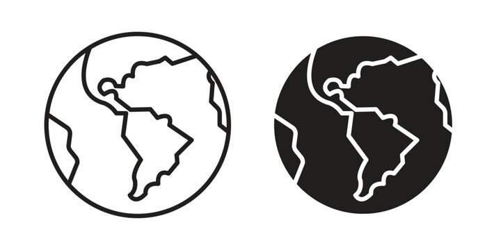 World icon simple outline style. Editable stroke EPS 10