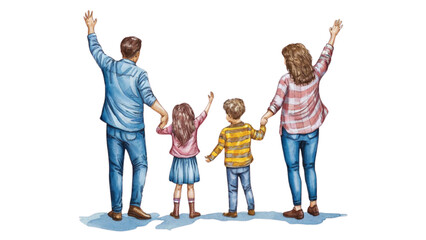 Fototapeta premium a group of happy friends and family including children and parents smiling and having fun together