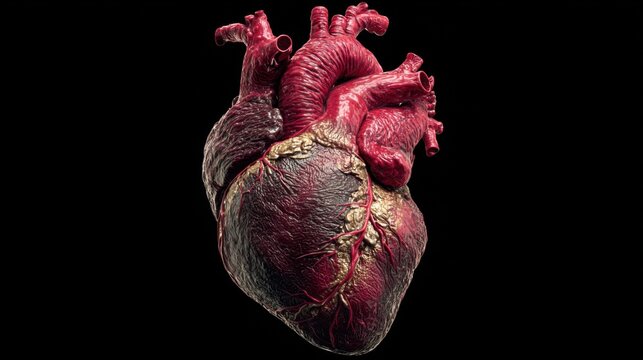 Detailed heart model showing arteries and veins from a healthcare perspective