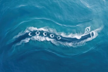 Fototapeta premium Krishna Flute Shape in Ocean Waves Abstract Nature Background.