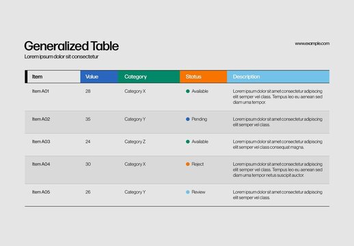 Table Infographic Template