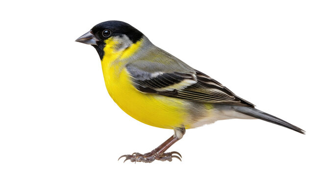 Yellow breasted black headed finch bird