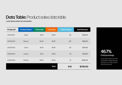Data Table Infographic Template