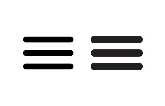 Menu icon with editable stroke. Black solid icons