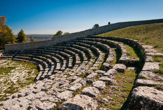 Sicily landmarks: the greek theater of Palazzolo Acreide, in the province of Syracuse
