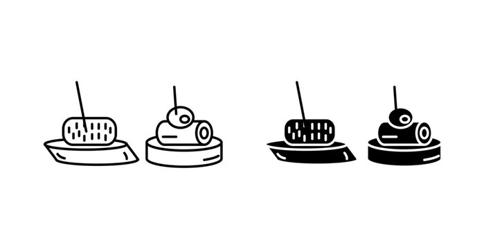 Spanish snack icon with editable stroke. Black solid icons