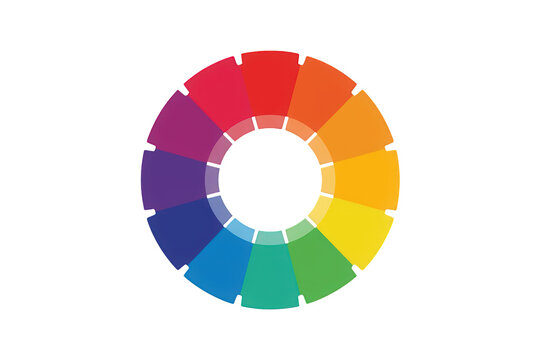 Sustainable development goals color wheel showing global goals agenda, a rainbow spectrum ring on a transparent background