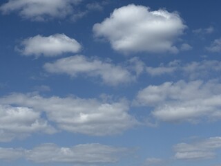 Fototapeta premium Blue Sky with White Clouds Background, Natural Sky Texture