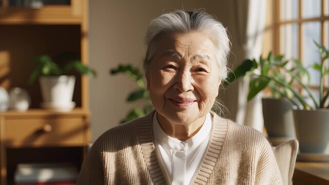 優しい笑顔のおばあさん