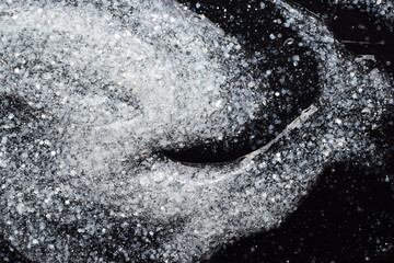Luxury Abstract Glitter Texture with Bubbles on Deep Black Background