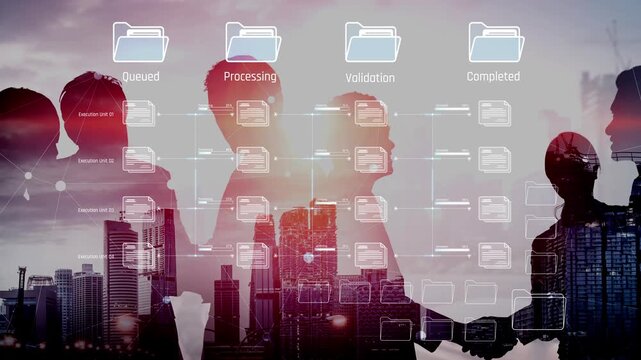 Task workflow system showing document progress through stages. Task tracking improves productivity, ensures visibility, task tracking supports planning, and task tracking manages status. Marrow
