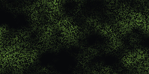 Fototapeta premium Green holographic tech background. Abstract pixel dots data visualization