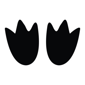 Penguin footprint silhouette vector flat illustration design on a white background
