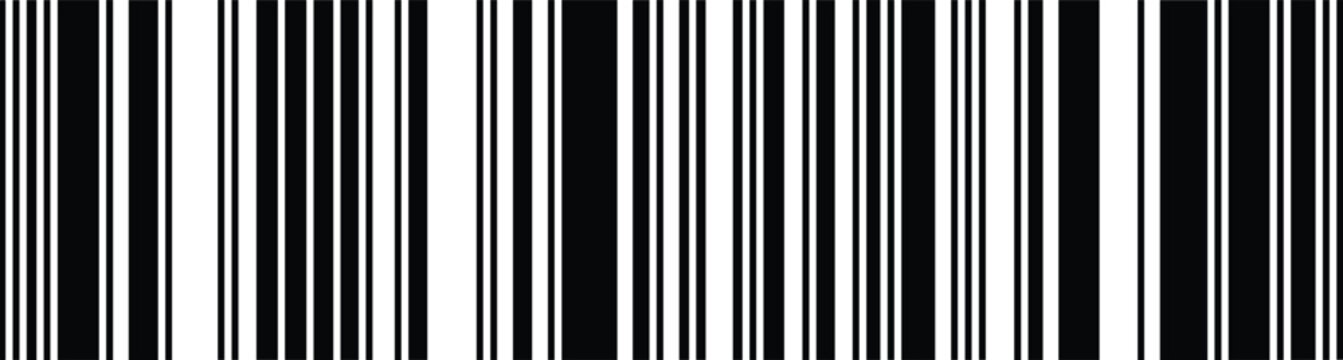 Abstract Barcode Pattern with Random Vertical Black Lines Representing Product Identification Retail Technology Scanning System Seamless Background Design