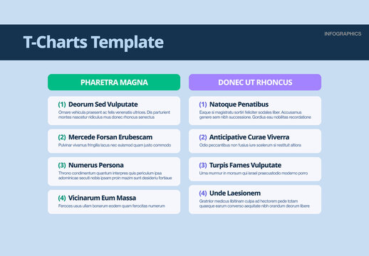 T Chart Comparison Infographic Template