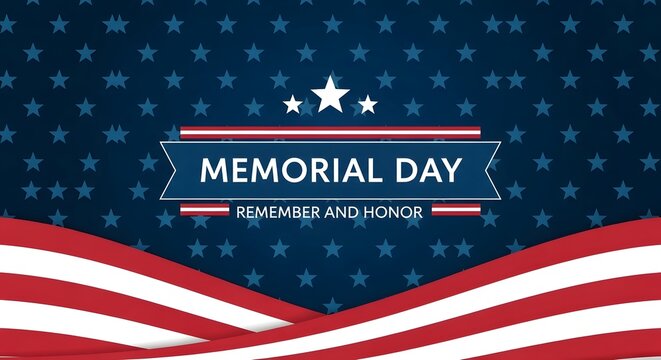 Memorial day tribute with patriotic american flag design