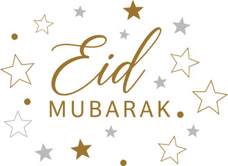 Obraz premium Elegant eid mubarak greeting card with star decorations
