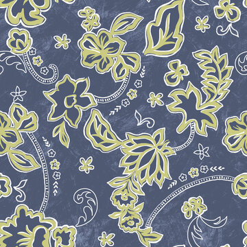 seamless abstract big floral mix daisy ditsy print pattern for textile and fashion use