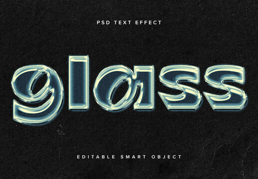Grunge Transparent Glass Text Effect Mockup