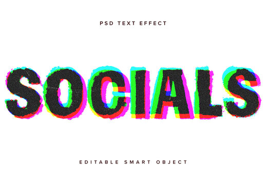 Trippy Glitch Text Effect Mockup