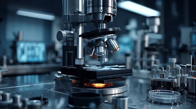 Laboratory Microscope Science Research Equipment.