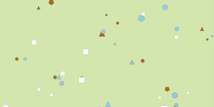 A blurry image of various small objects on a pale green background