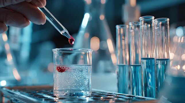 Scientist adding sample to test tubes.