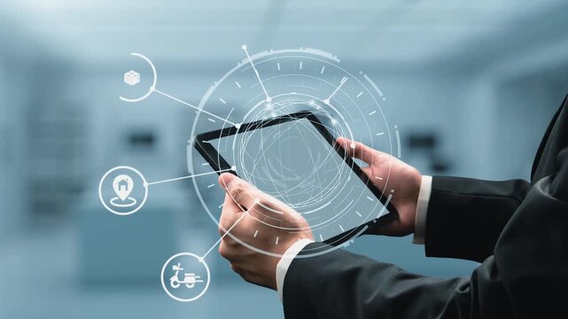 Goods delivery tracking icons show shipping, goods delivery routes, and logistics monitoring. Goods delivery tracking ensures timely goods delivery, secure handling, and accurate tracking. Gist