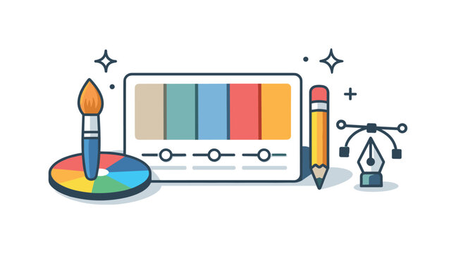 Professional graphic designer palette focused on cohesion and modern aesthetics. A calm and confident visual metaphor showing selected colors arranged with