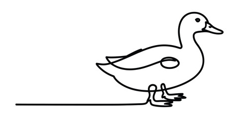 Fototapeta premium Minimalist One-Line Drawing of a Duck