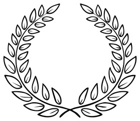 Obraz premium Simple Outline Laurel Wreath Symbol of Victory and Achievement