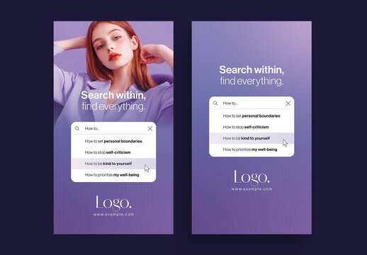 Search Suggest Ad Concept Template, Ad Creative with Search Box, Search Bar Suggestion UI Advertisement Design Idea