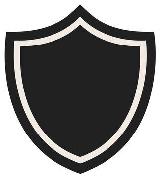 Black emblem, security and protection insignia icon shield for security purposes
