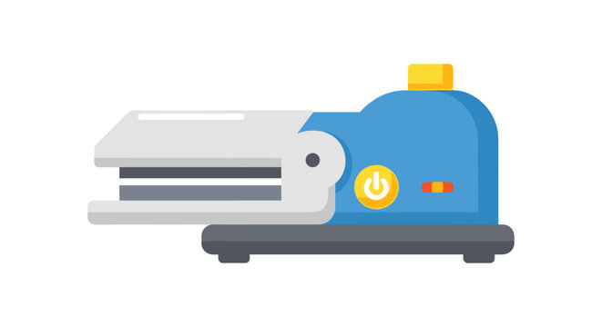 illustration of a blue and white laminator machine