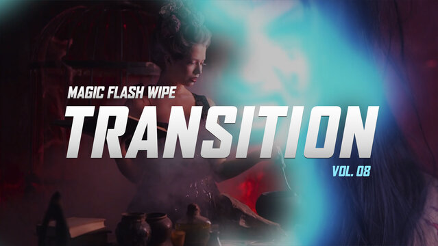 Magic Flash Wipe Transition / Horizontal / Part 08