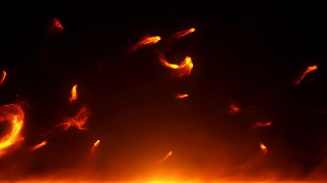 Fire cinematic macro closeup with individual flames and burning sparks featuring flame, parti minimax, video with footage and 768p elements for 16-9,