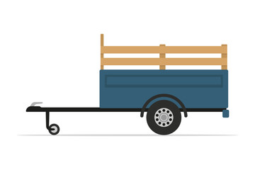 Cargo flatbed trailer icon. Colored silhouette. Side view. Vector simple flat graphic illustration. Isolated object on a white background. © far700