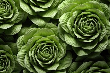 Obraz premium A close-up view of a bunch of green flowers. Perfect for adding a fresh touch to any design or project