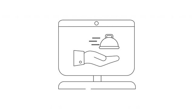 Online Food Delivery Service Icon Animation Concept.