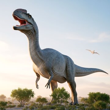 Massive Argentinosaurus in Prehistoric Landscape