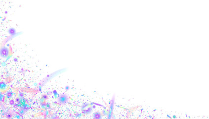 Obraz premium Festive Effect. Rainbow Confetti. Blue Disco Sparkle. Isolated Banner. 3d Isolated Template. Cristal Poster. Party Background. Glare Texture. Pink Festive Effect