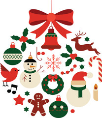Fototapeta premium Christmas Holiday Ornament Elements Collection