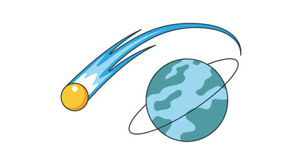 Comet Meteoroid Approaching Planet Earth Orbit © Muhammad