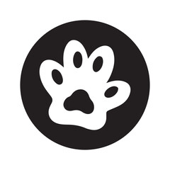 Obraz premium Friendly Dog Track Icon Logo