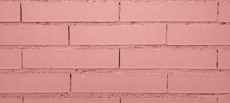 Pared de ladrillos pintados en color teja