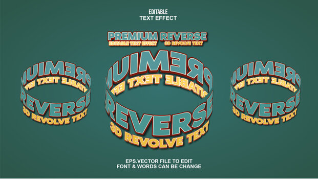 Premium 3D revolve editable text effect