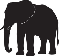 Fototapeta premium Graceful silhouette of an elephant standing calmly in a natural setting