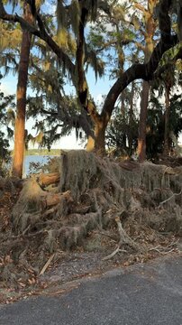 The hurricane damage at Trimble Park an Orange County park in Mount Dora, Florida USA.