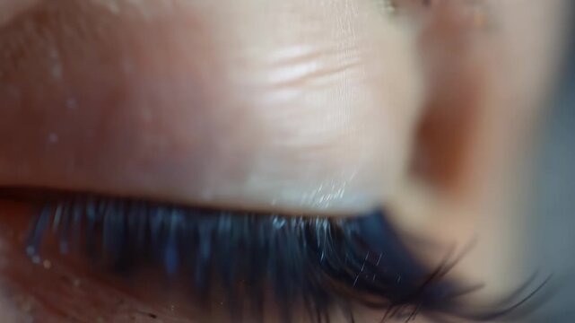 Stunning macro shot of an intensely detailed female eye showcasing vibrant colors and intricate patterns in the iris