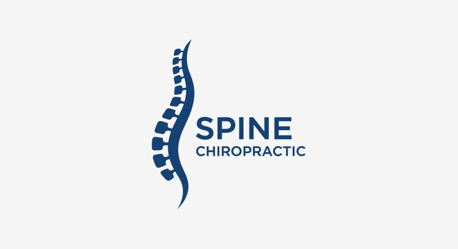 Modern chiropractic spine logo illustration concept for back health, wellness, and medical care services